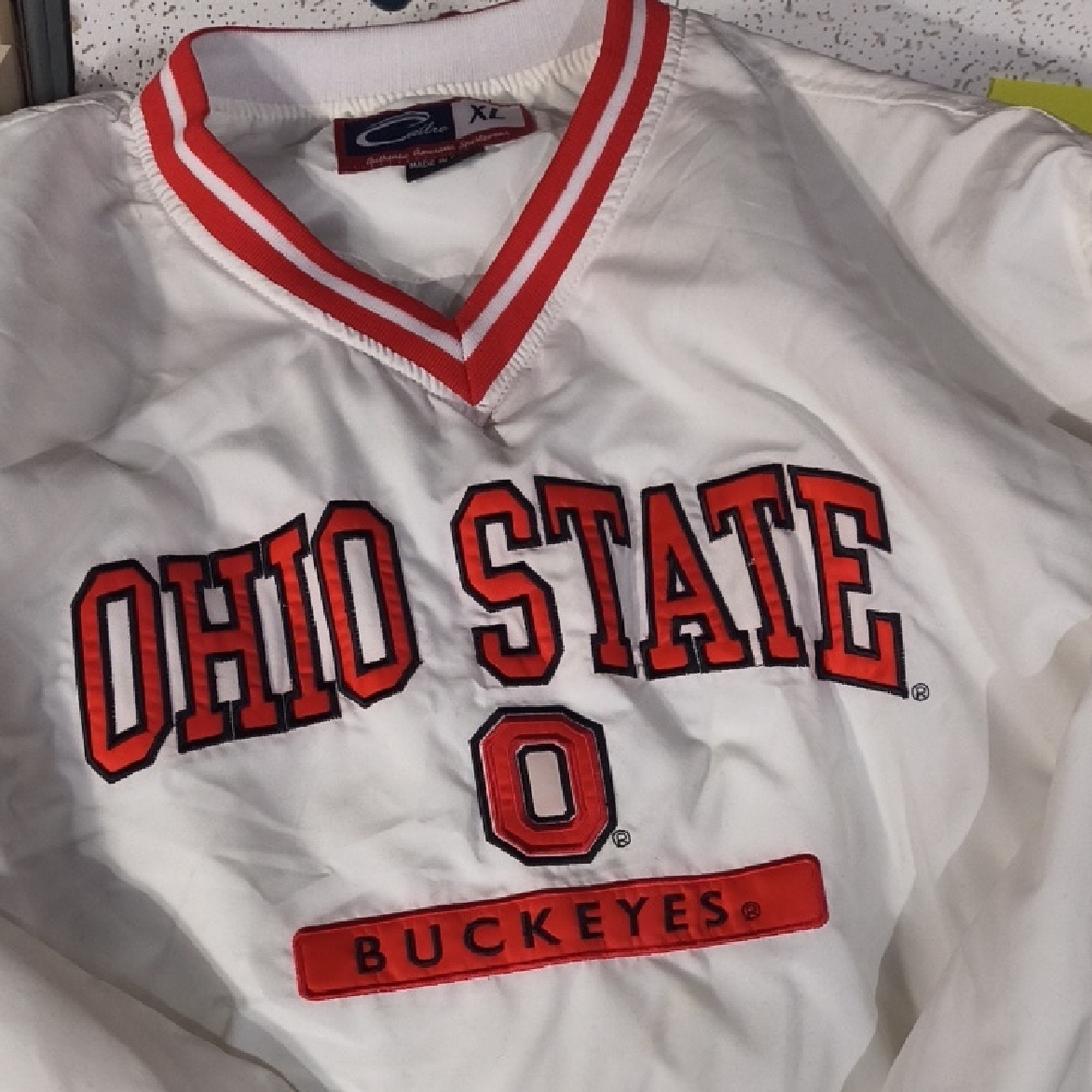 Ohio State Windbreaker Jacket - White and Red